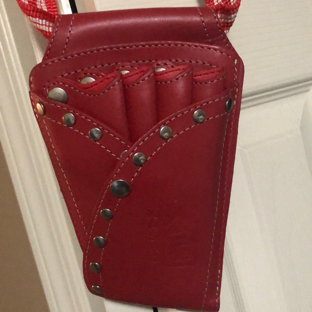 Kasho -Red Leather hairstylist belt- Brand NEw